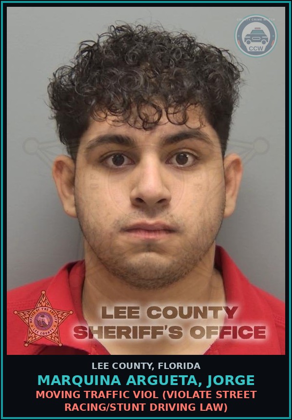 Booking mugshot of MARQUINA ARGUETA, JORGE in Lee County