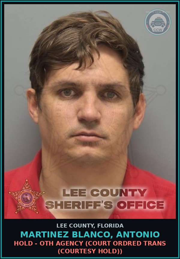 Booking mugshot of MARTINEZ BLANCO, ANTONIO in Lee County