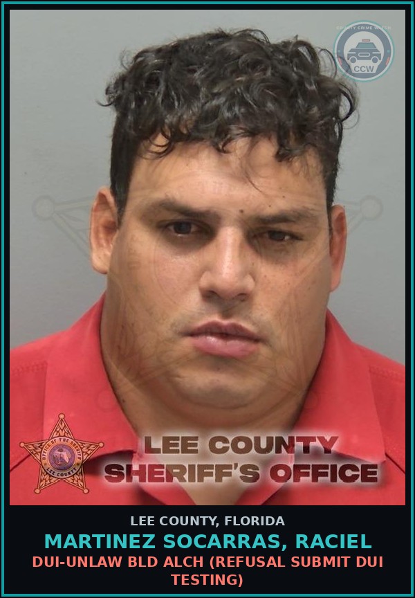 Booking mugshot of MARTINEZ SOCARRAS, RACIEL in Lee County