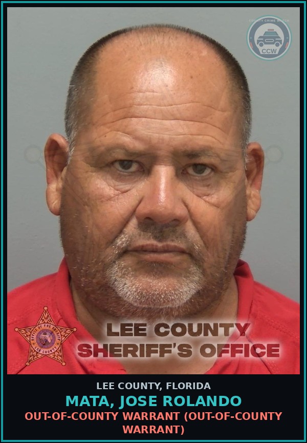 Booking mugshot of MATA, JOSE ROLANDO in Lee County
