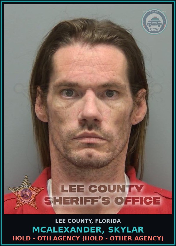Booking mugshot of MCALEXANDER, SKYLAR in Lee County