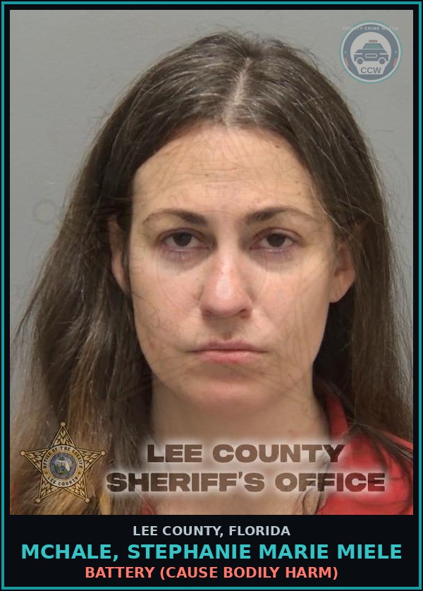Booking mugshot of MCHALE, STEPHANIE MARIE MIELE in Lee County