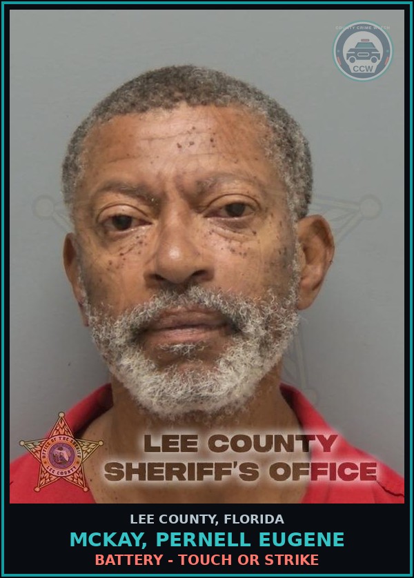 Booking mugshot of MCKAY, PERNELL EUGENE in Lee County