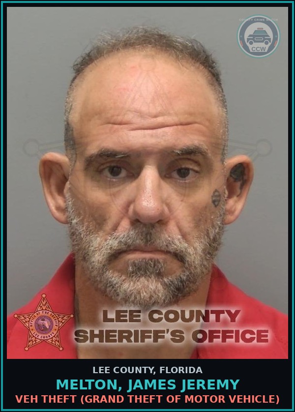 Booking mugshot of MELTON, JAMES JEREMY in Lee County