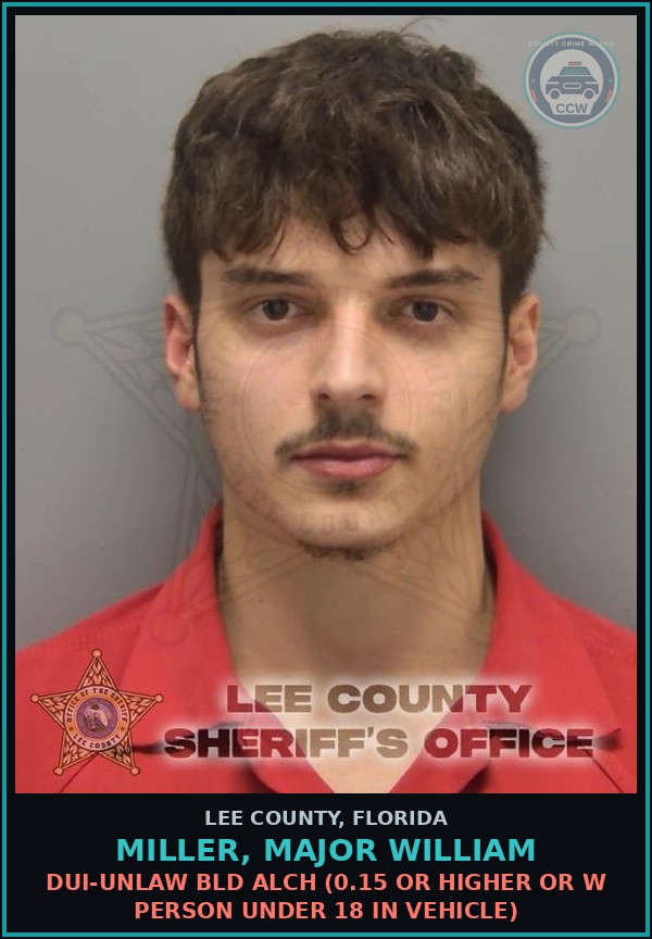 Booking mugshot of MILLER, MAJOR WILLIAM in Lee County