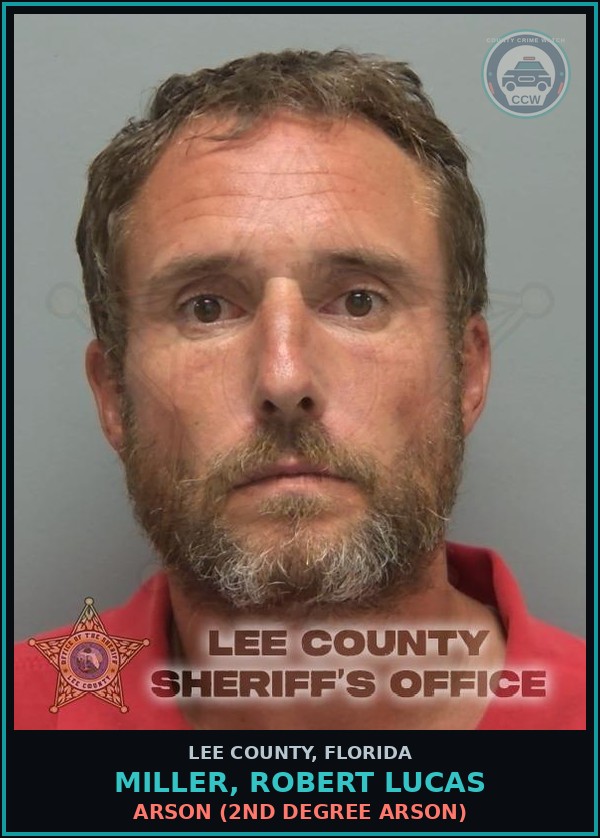 Booking mugshot of MILLER, ROBERT LUCAS in Lee County