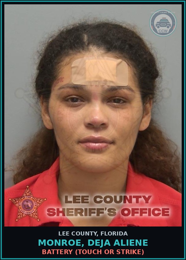 Booking mugshot of MONROE, DEJA ALIENE in Lee County