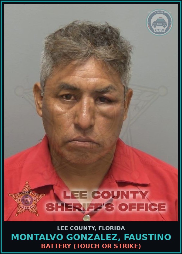 Booking mugshot of MONTALVO GONZALEZ, FAUSTINO in Lee County