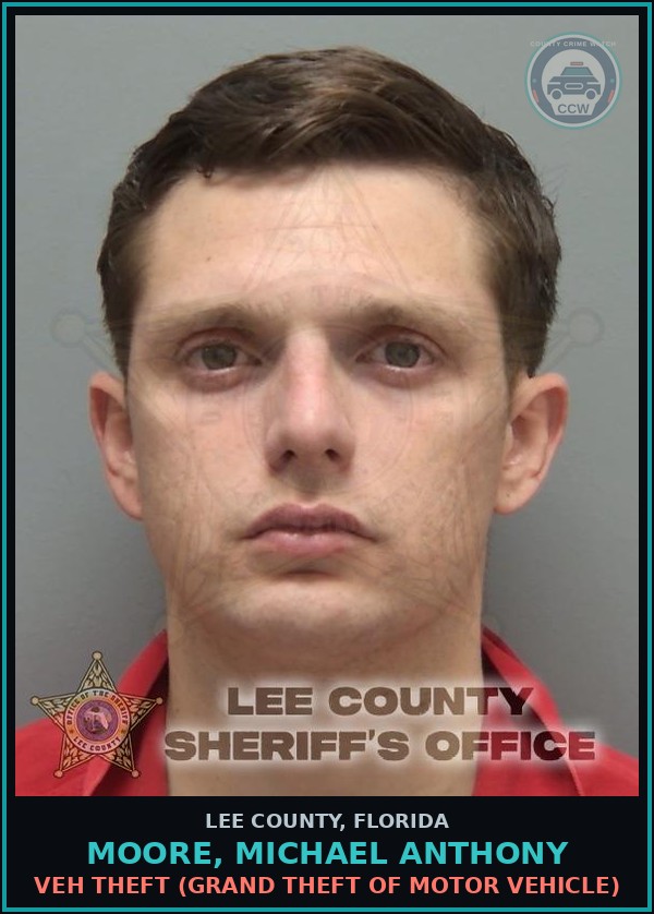Booking mugshot of MOORE, MICHAEL ANTHONY in Lee County