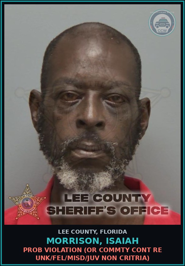 Booking mugshot of MORRISON, ISAIAH in Lee County