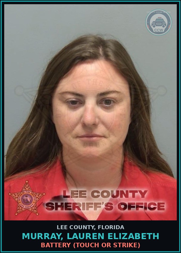Booking mugshot of MURRAY, LAUREN ELIZABETH in Lee County