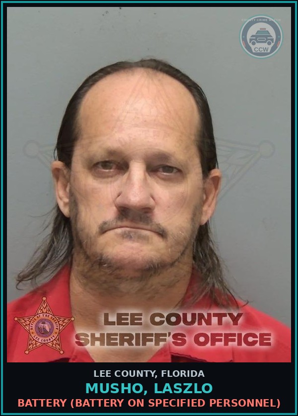 Booking mugshot of MUSHO, LASZLO in Lee County