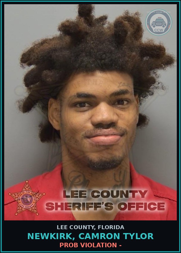Booking mugshot of NEWKIRK, CAMRON TYLOR in Lee County