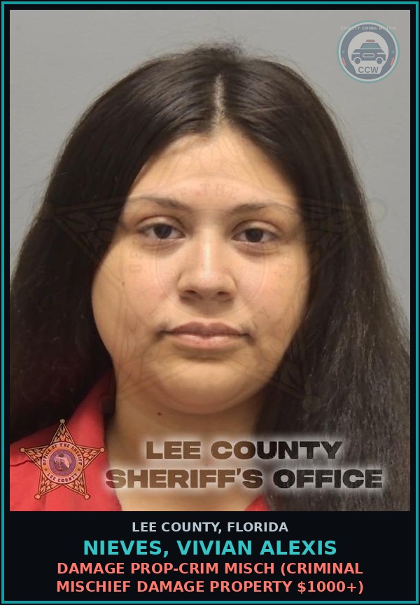 Booking mugshot of NIEVES, VIVIAN ALEXIS in Lee County