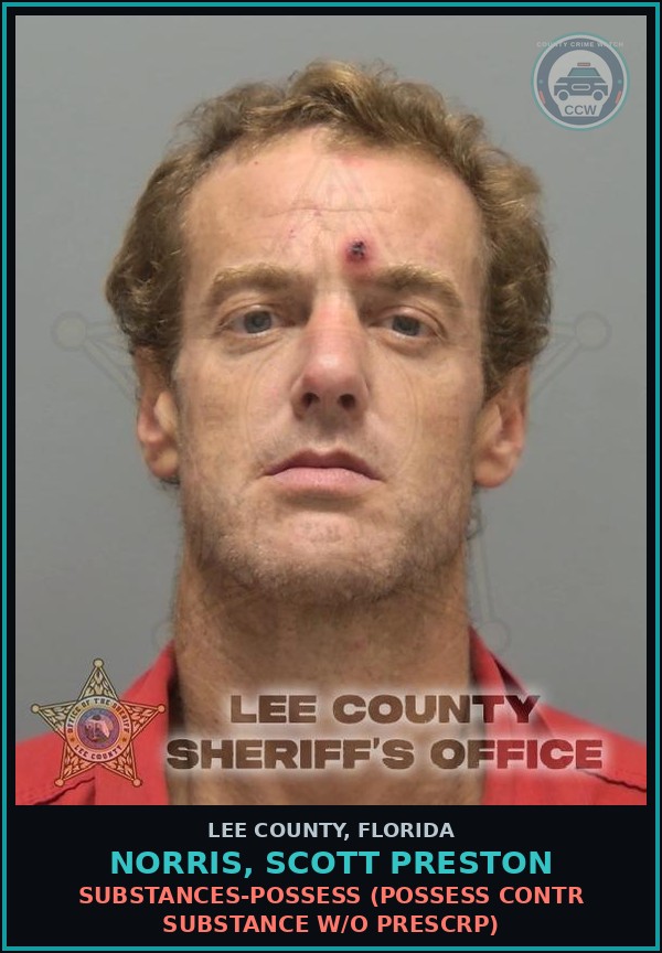 Booking mugshot of NORRIS, SCOTT PRESTON in Lee County