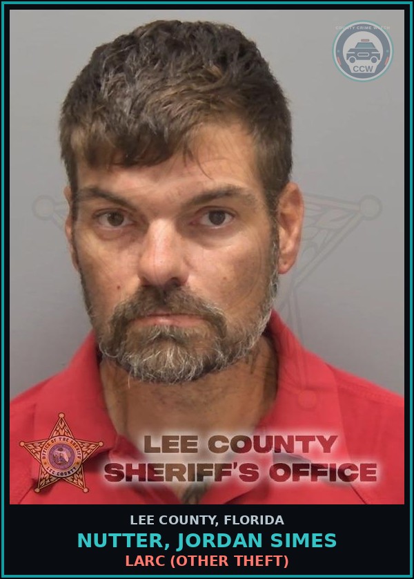 Booking mugshot of NUTTER, JORDAN SIMES in Lee County