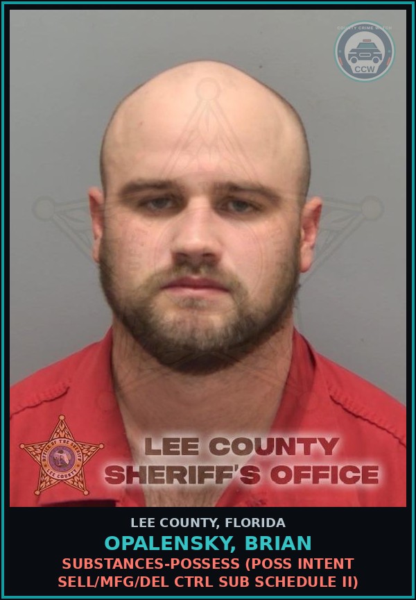 Booking mugshot of OPALENSKY, BRIAN in Lee County