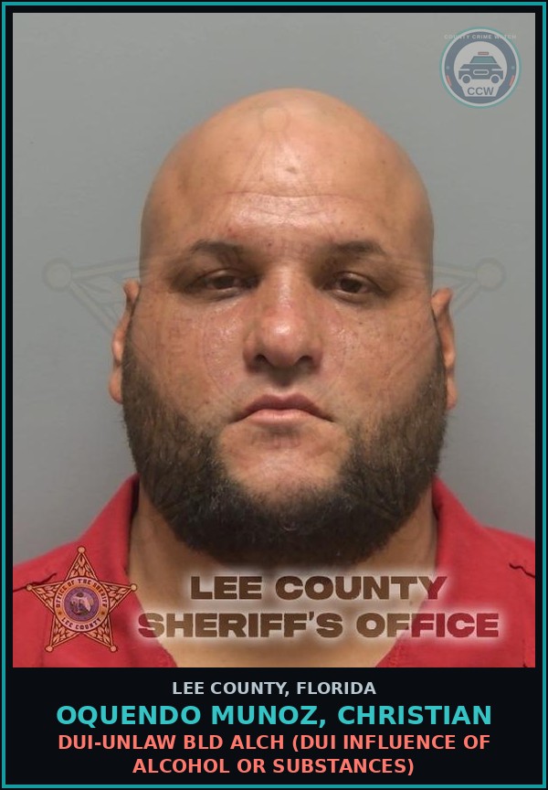 Booking mugshot of OQUENDO MUNOZ, CHRISTIAN in Lee County