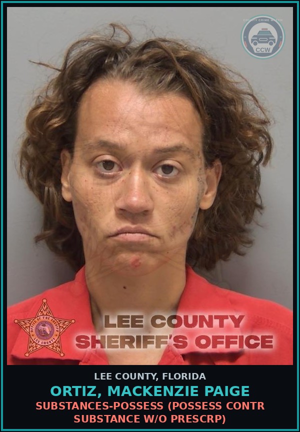 Booking mugshot of ORTIZ, MACKENZIE PAIGE in Lee County