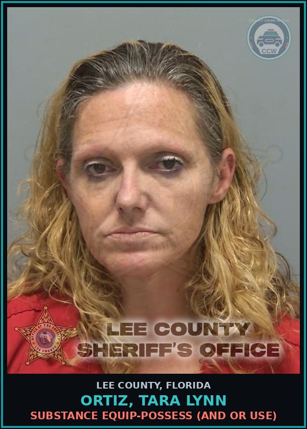 Booking mugshot of ORTIZ, TARA LYNN in Lee County