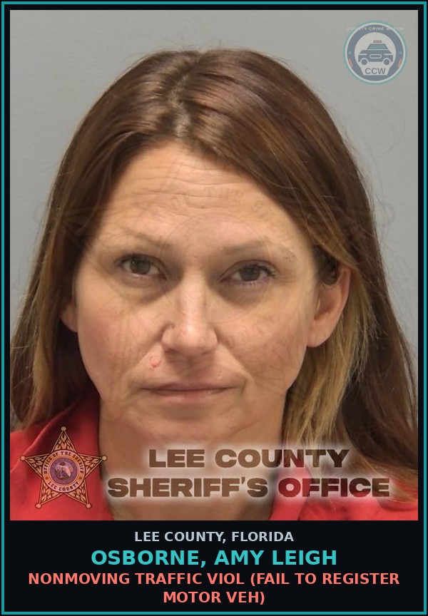Booking mugshot of OSBORNE, AMY LEIGH in Lee County