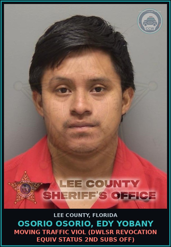Booking mugshot of OSORIO OSORIO, EDY YOBANY in Lee County