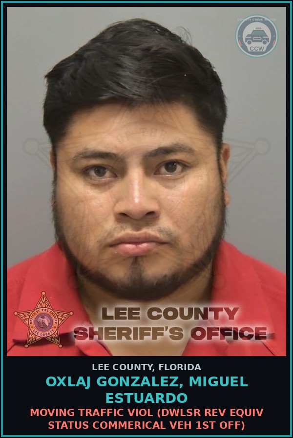Booking mugshot of OXLAJ GONZALEZ, MIGUEL ESTUARDO in Lee County