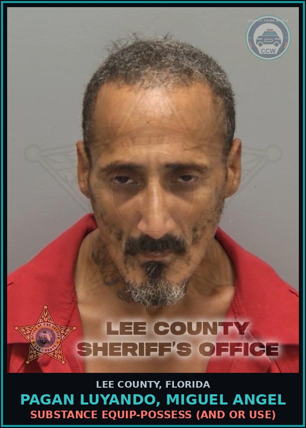 Booking mugshot of PAGAN LUYANDO, MIGUEL ANGEL in Lee County