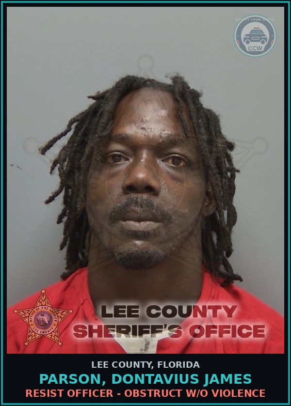 Booking mugshot of PARSON, DONTAVIUS JAMES in Lee County