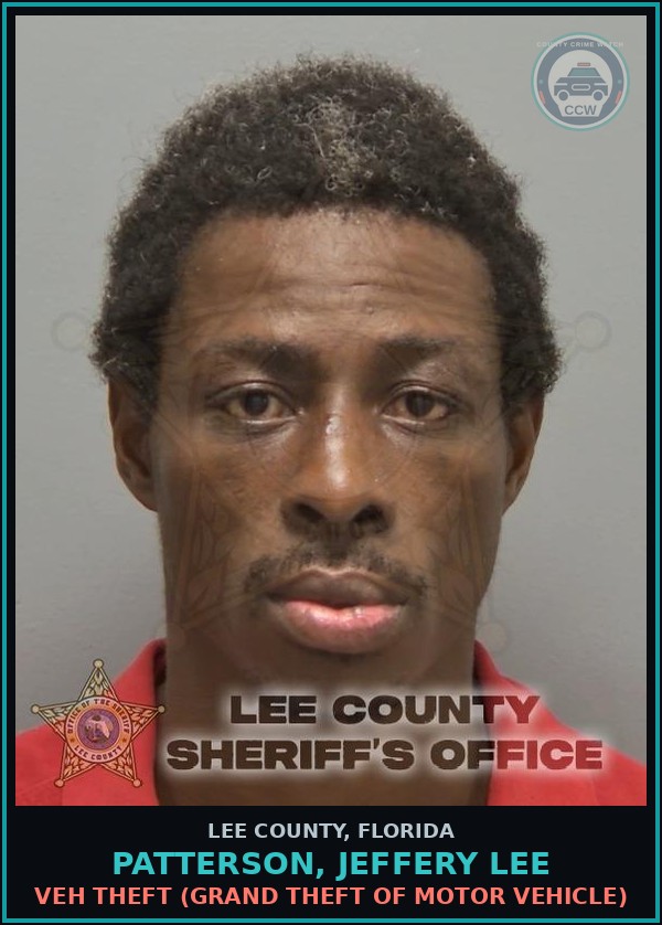 Booking mugshot of PATTERSON, JEFFERY LEE in Lee County