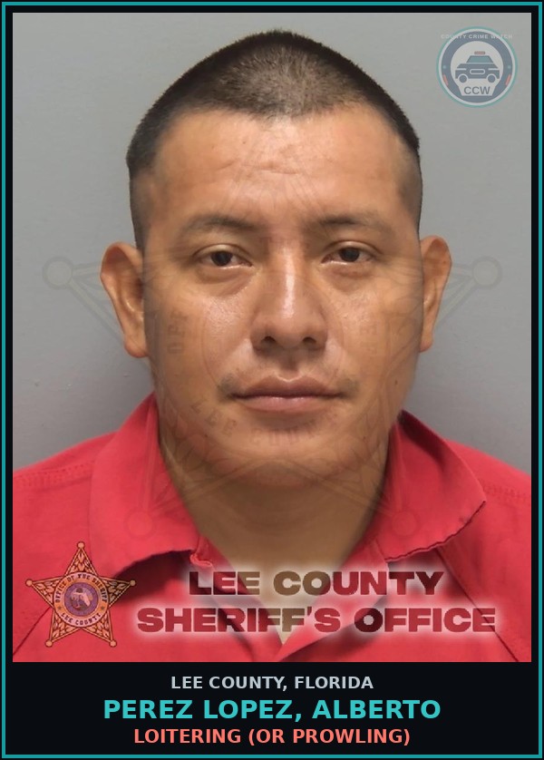 Booking mugshot of PEREZ LOPEZ, ALBERTO in Lee County