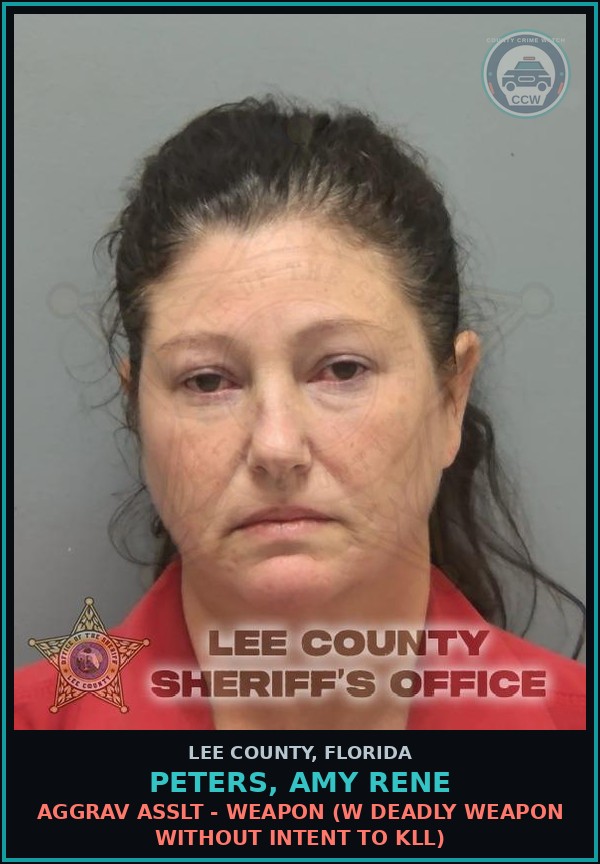 Booking mugshot of PETERS, AMY RENE in Lee County