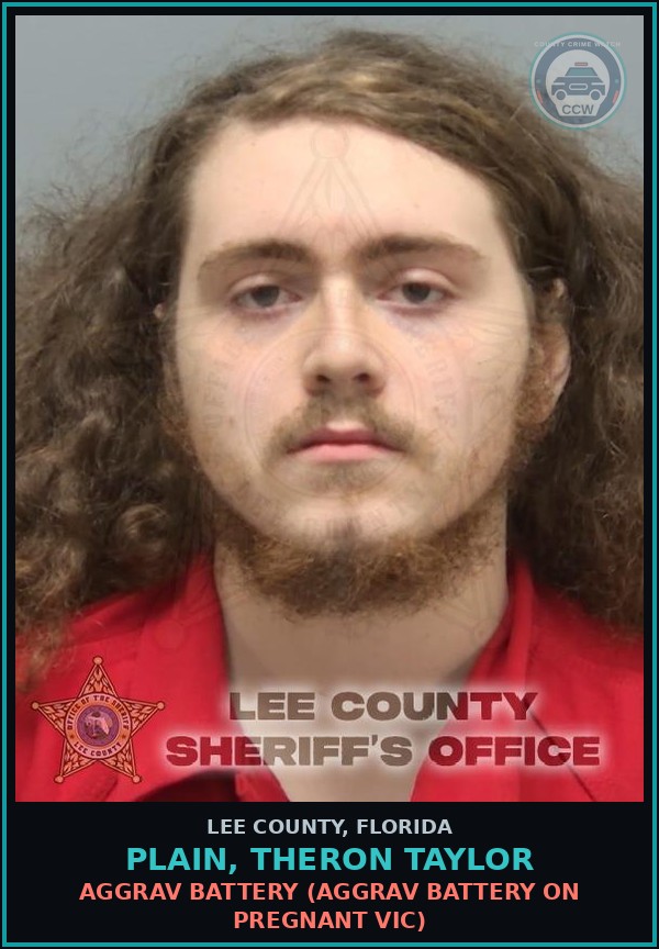 Booking mugshot of PLAIN, THERON TAYLOR in Lee County