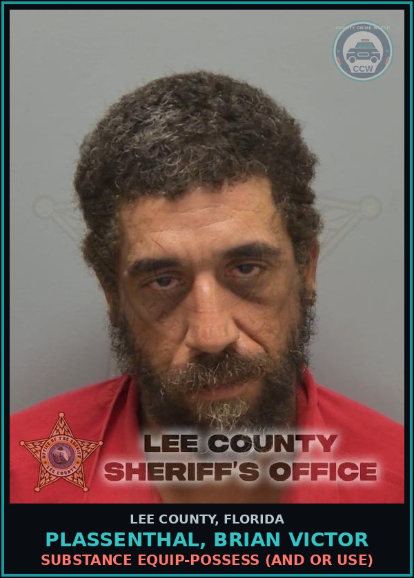 Booking mugshot of PLASSENTHAL, BRIAN VICTOR in Lee County