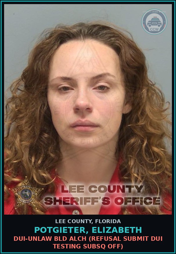 Booking mugshot of POTGIETER, ELIZABETH in Lee County