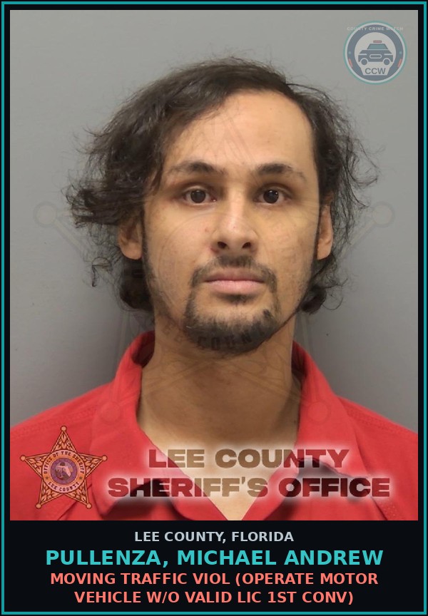 Booking mugshot of PULLENZA, MICHAEL ANDREW in Lee County