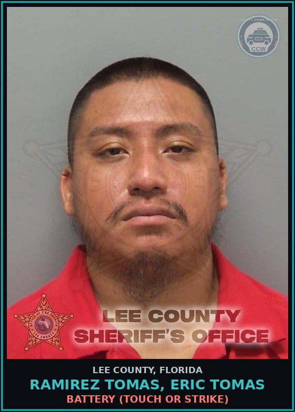 Booking mugshot of RAMIREZ TOMAS, ERIC TOMAS in Lee County