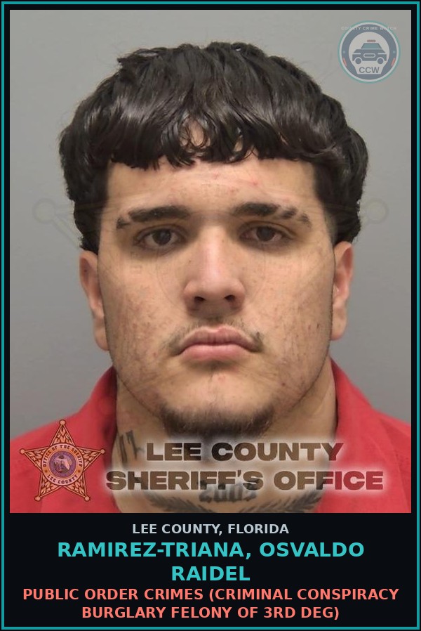 Booking mugshot of RAMIREZ-TRIANA, OSVALDO RAIDEL in Lee County