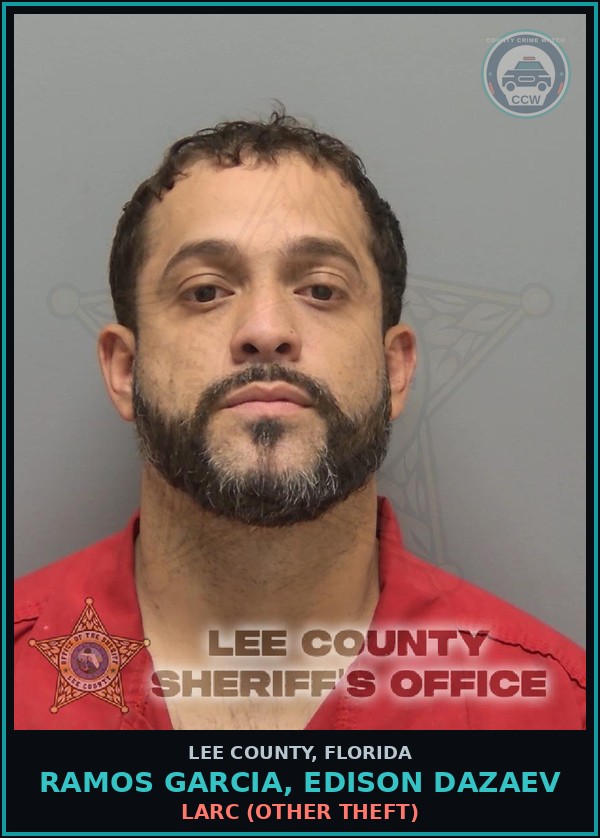 Booking mugshot of RAMOS GARCIA, EDISON DAZAEV in Lee County