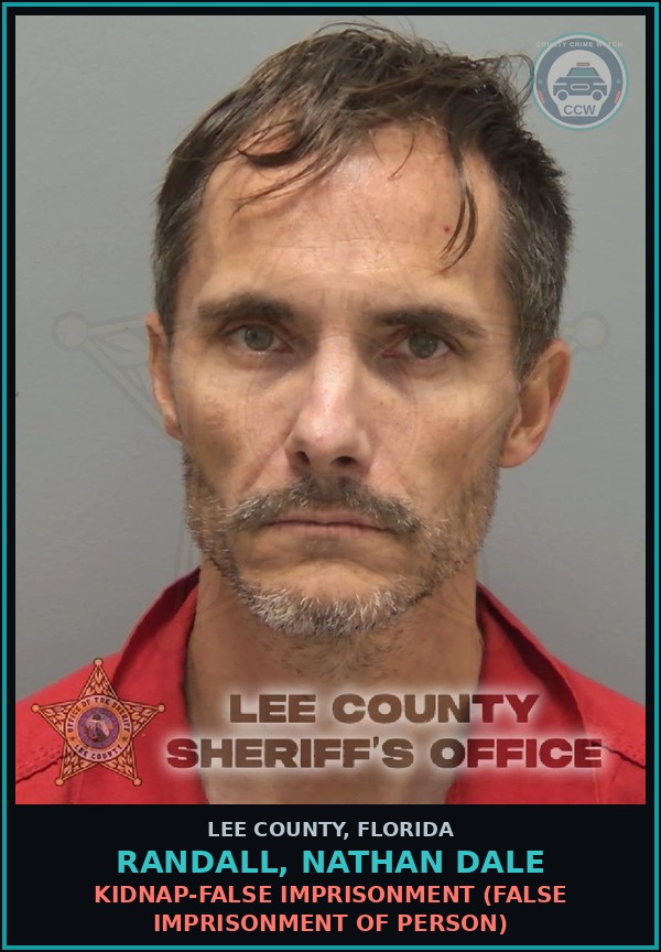 Booking mugshot of RANDALL, NATHAN DALE in Lee County