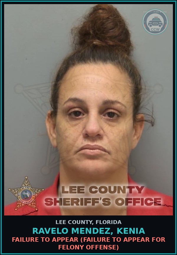 Booking mugshot of RAVELO MENDEZ, KENIA in Lee County