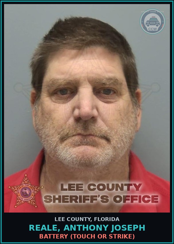 Booking mugshot of REALE, ANTHONY JOSEPH in Lee County