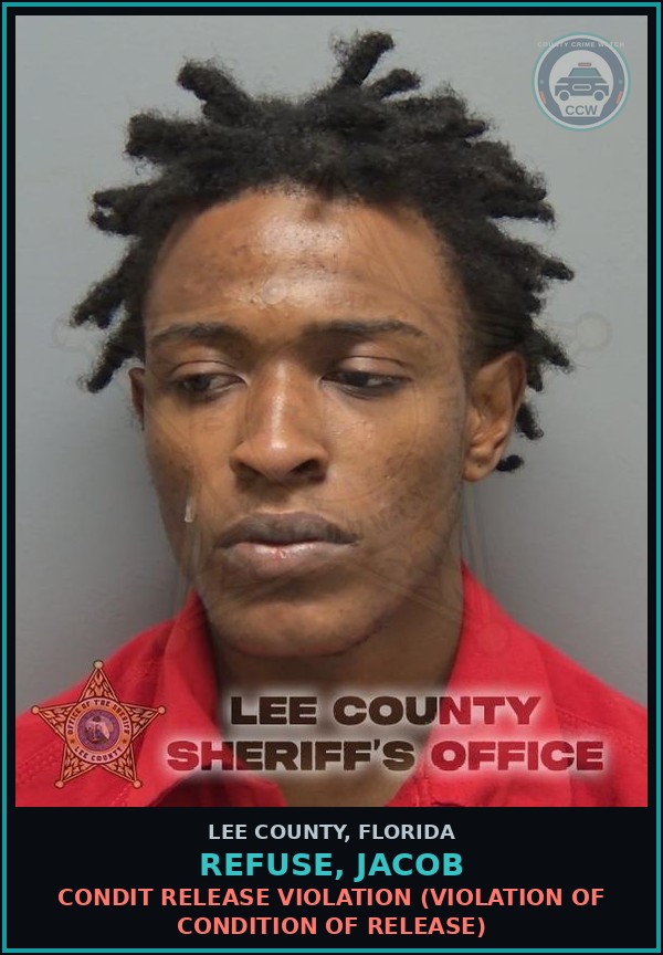 Booking mugshot of REFUSE, JACOB in Lee County