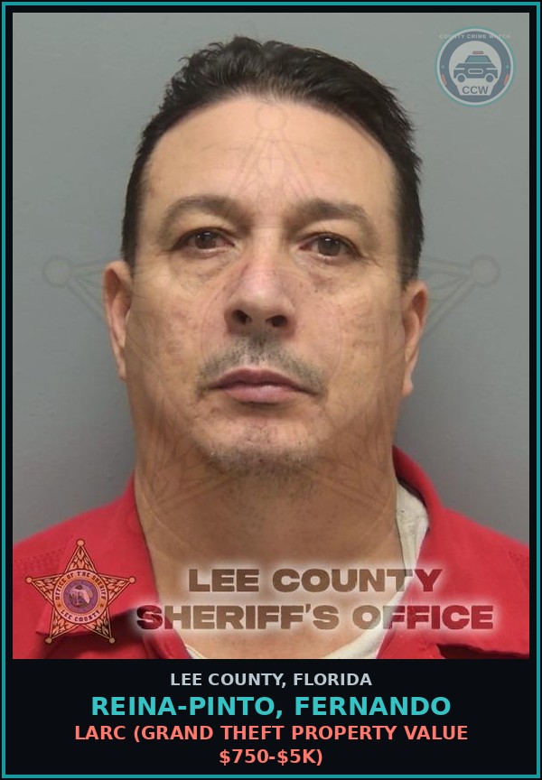 Booking mugshot of REINA-PINTO, FERNANDO in Lee County