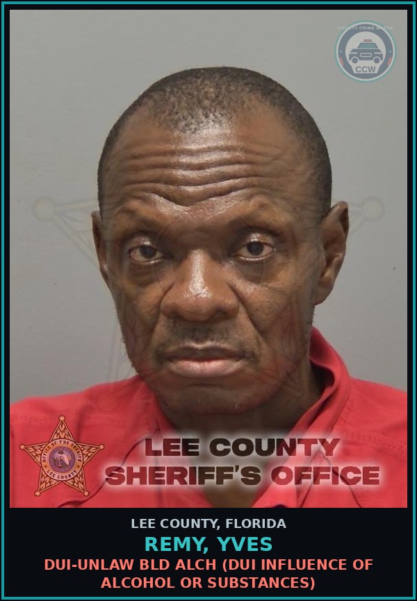 Booking mugshot of REMY, YVES in Lee County