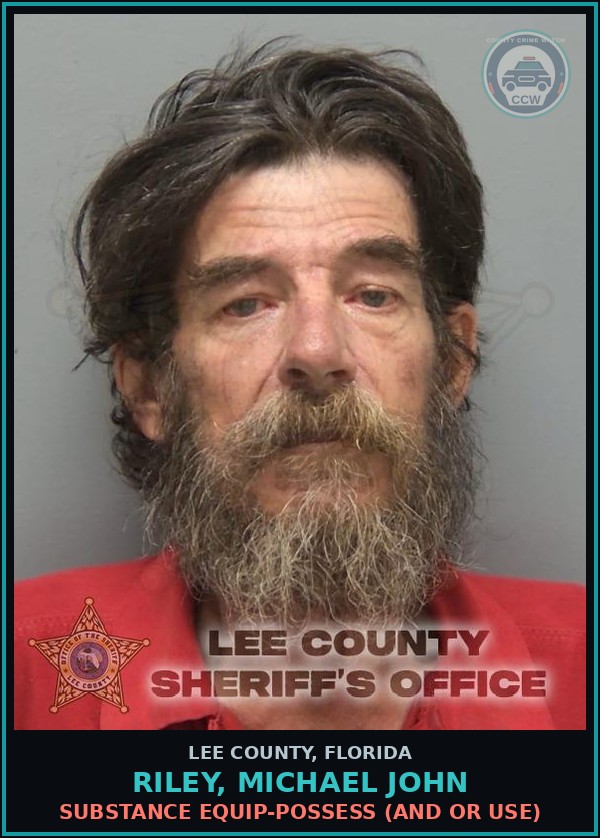 Booking mugshot of RILEY, MICHAEL JOHN in Lee County