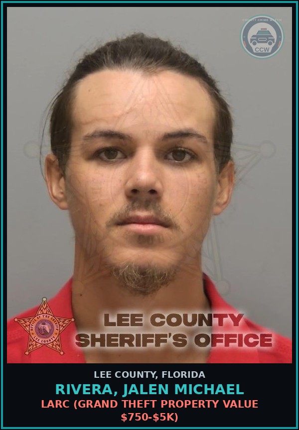 Booking mugshot of RIVERA, JALEN MICHAEL in Lee County