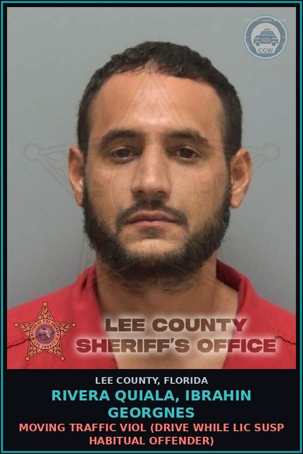 Booking mugshot of RIVERA QUIALA, IBRAHIN GEORGNES in Lee County