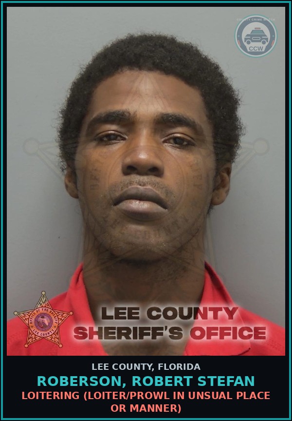 Booking mugshot of ROBERSON, ROBERT STEFAN in Lee County