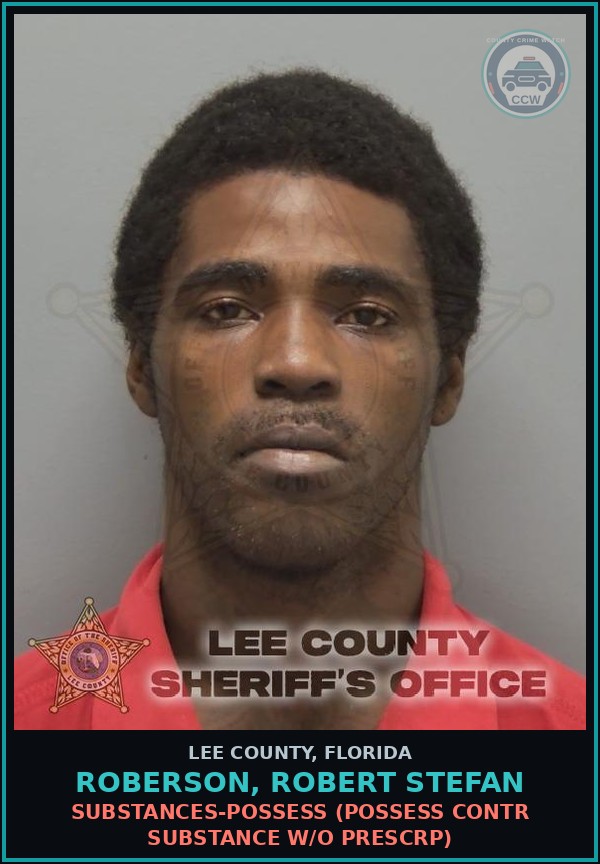 Booking mugshot of ROBERSON, ROBERT STEFAN in Lee County